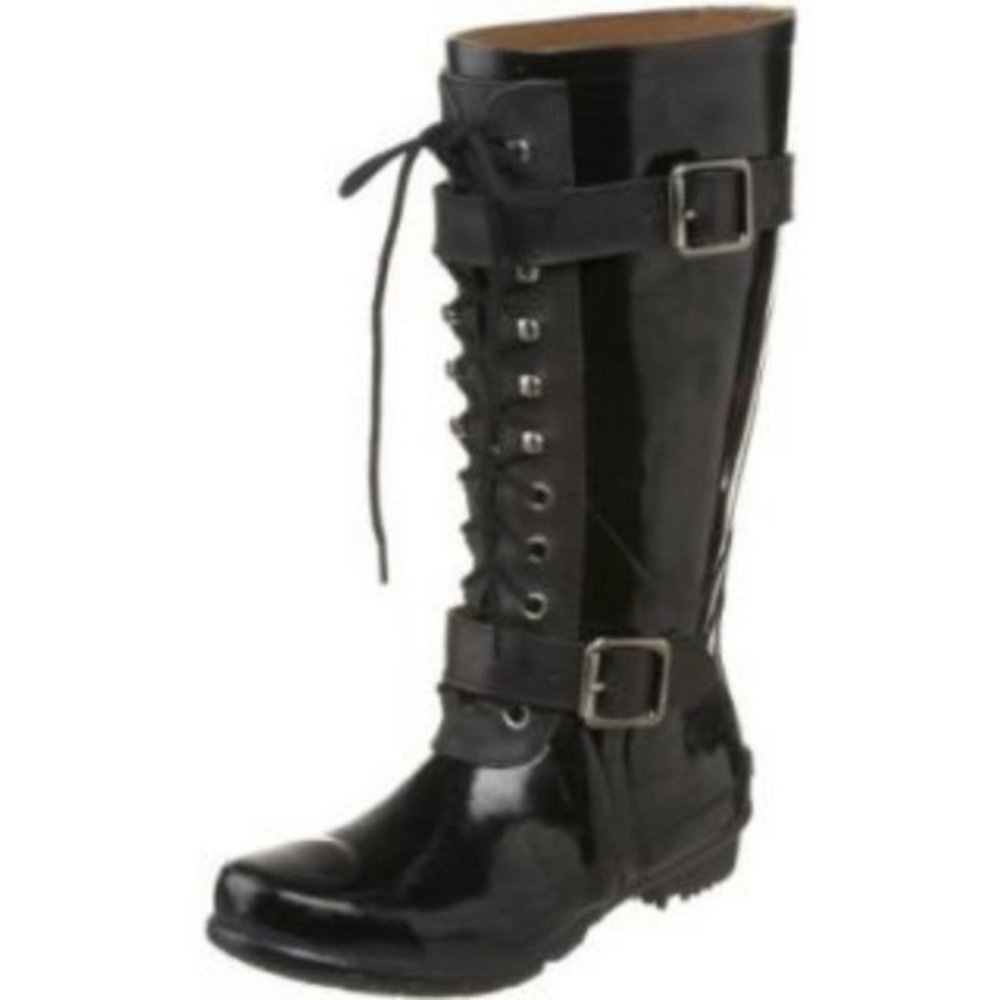 BCBG MaxAzria Willis Black Rain Boots Size 9